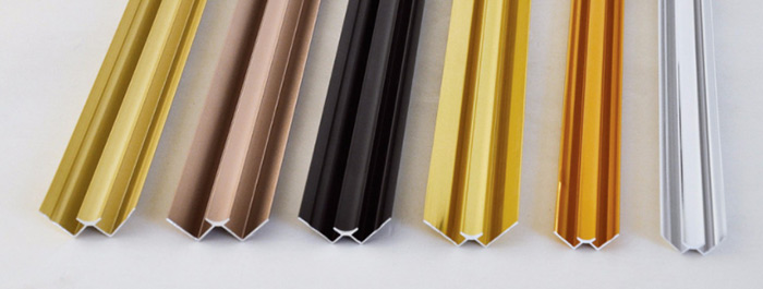 Aluminium W shape inside corner wall trim for UV board can be selected in a variety of colors