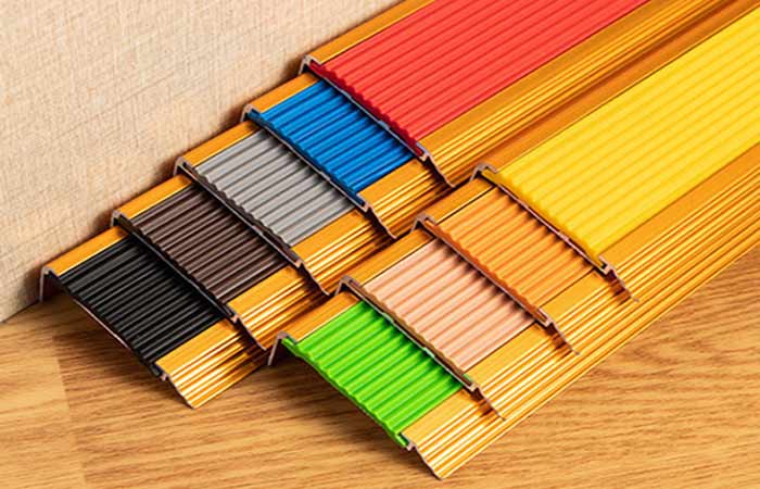 Aluminium edge anti slip decking strips