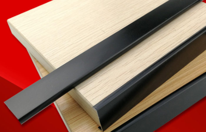 Aluminum door trim molding edge wrap cover strip