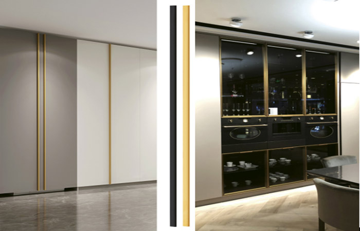 Aluminium profile edging for wardrobe doors 